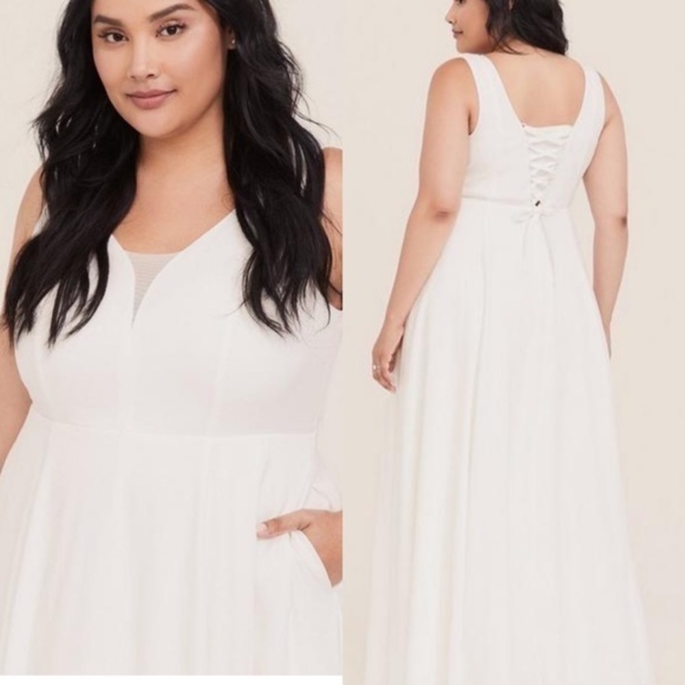 NWT Torrid size 18 special occasion ivory sweetheart gown - Picture 2 of 7